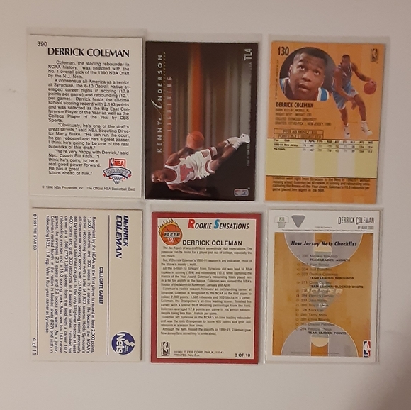 DERRICK COLEMAN BASKETBALL CARDS - Picture 2 of 14